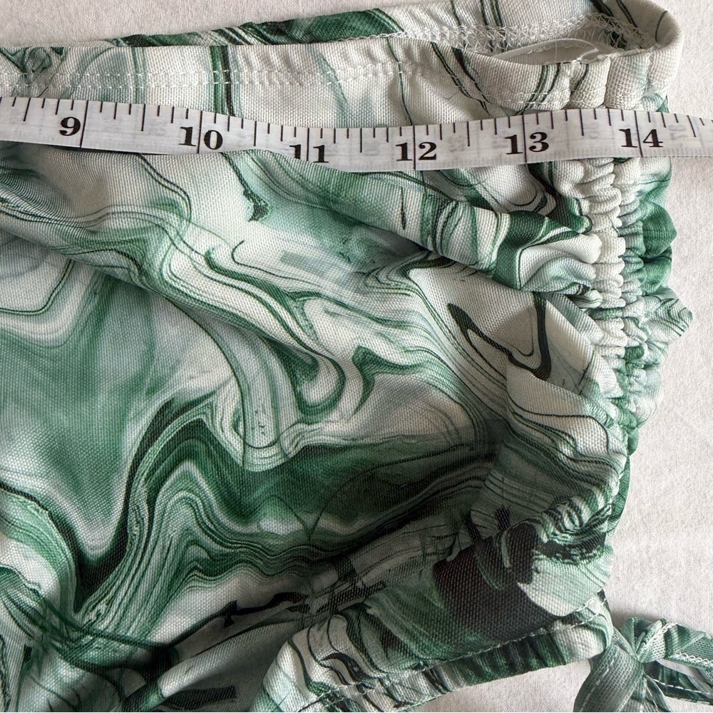 PRINCESS POLLY Kaylee Marble Print Cutout Dress Size 8 Green White Y2K Trendy - Picture 7 of 7